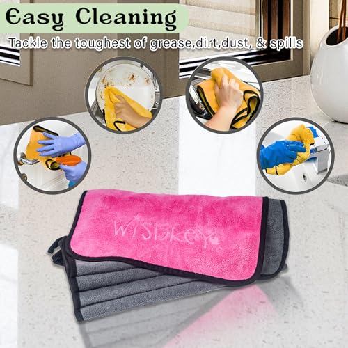 WISHKEY Microfiber Car Cleaning Cloth 500 GSM – Extra Large 35x75 cm, Pack of 4 – Ultra Soft, Scratch-Free Suede Edge Towels for Car Detailing, Washing, Drying & Multipurpose Cleaning – Grey - Image 5