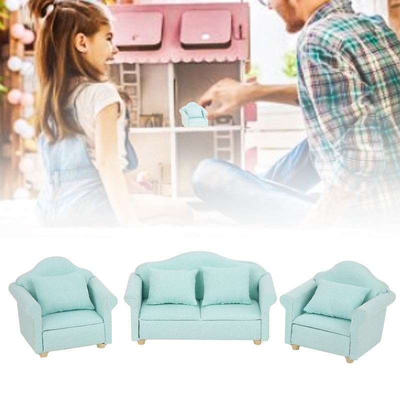 Miniature Couch Matcha Green Quality Non-toxic Long-lasting - 1:12 Scale Exquisite Workmanship Doll House Sofa for Miniature Living Room Bedroom Toy House Decoration - Image 5