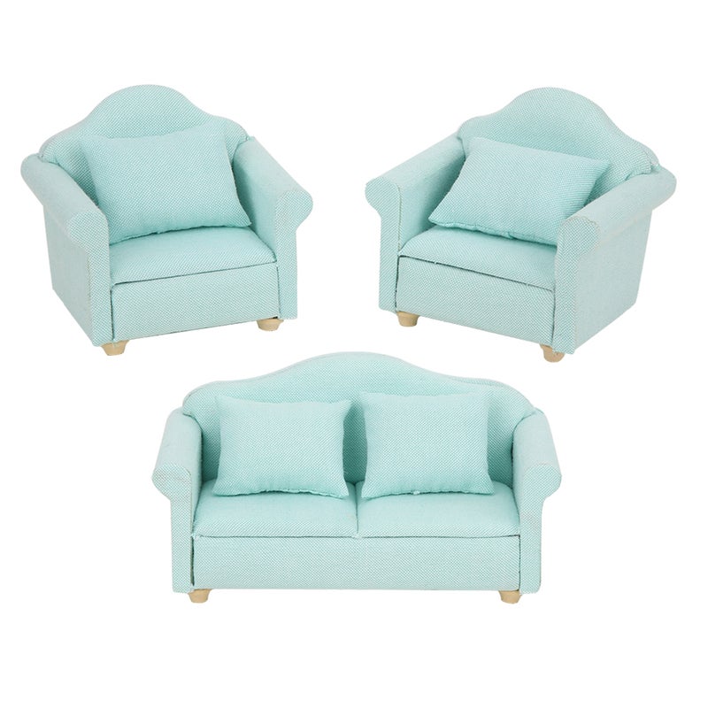 Miniature Couch Matcha Green Quality Non-toxic Long-lasting - 1:12 Scale Exquisite Workmanship Doll House Sofa for Miniature Living Room Bedroom Toy House Decoration - Image 1