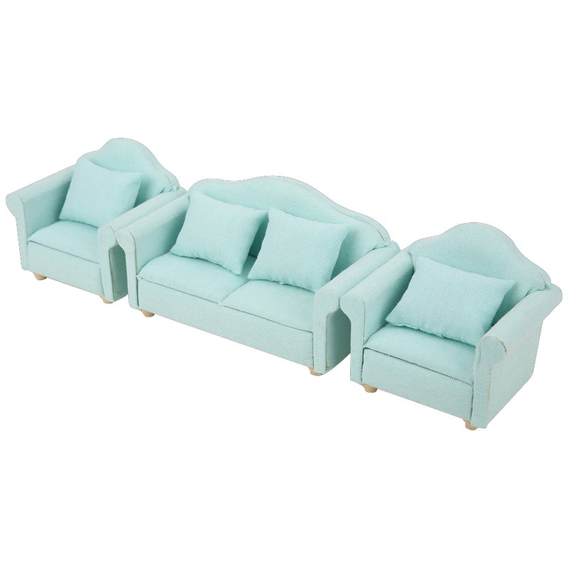 Miniature Couch Matcha Green Quality Non-toxic Long-lasting - 1:12 Scale Exquisite Workmanship Doll House Sofa for Miniature Living Room Bedroom Toy House Decoration - Image 2
