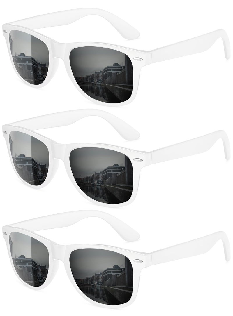MEETSUN Polarized Sunglasses for Women Men Classic Retro Sun Glasses for Driving UV400 (3 Pack) White Shades - Image 5