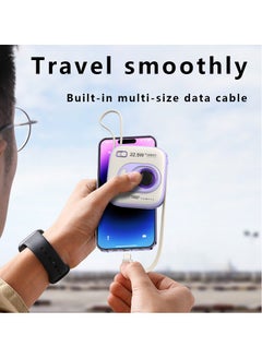 VIWTEC Power Bank 10000mAh Fast Charging - Portable Charger with LED Display & Built-in Dual Cables (Type-C/Lightning), 22.5W Mini Battery Bank for iPhone/Android (Pocket-Sized)  - Image 3