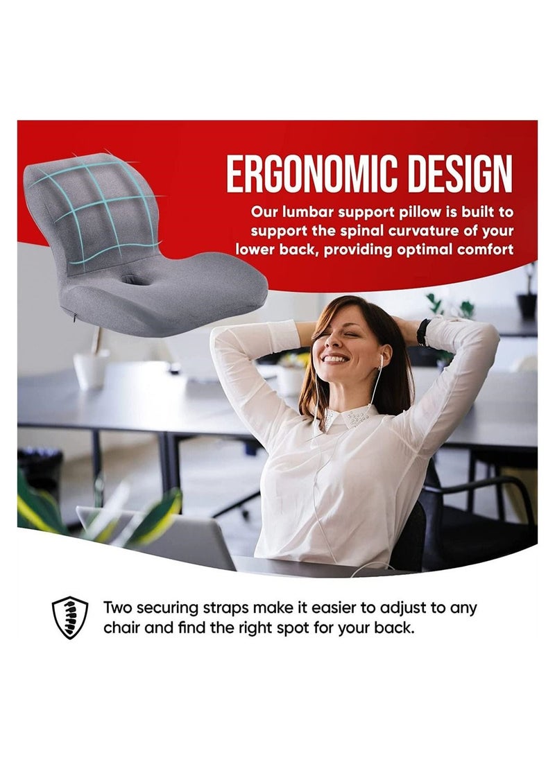 DMG TECH Seat Cushion Lumbar Support Pillow, Memory Foam Cushions for  Office Chair Car  - Image 4