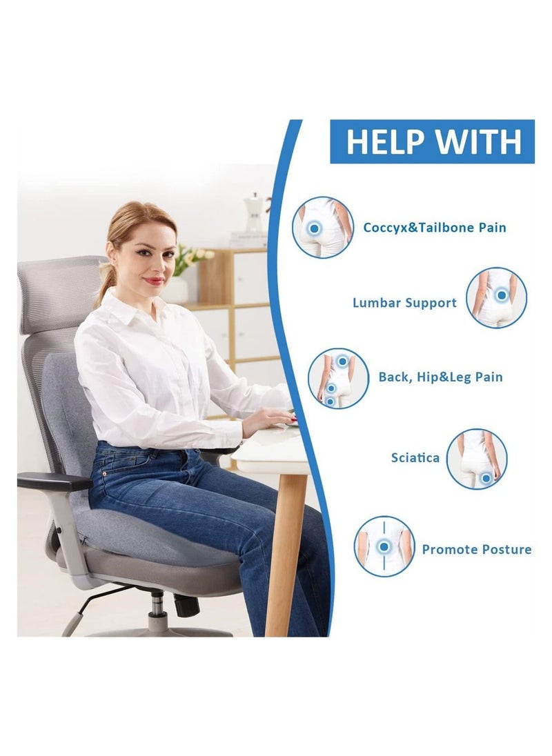 DMG TECH Seat Cushion Lumbar Support Pillow, Memory Foam Cushions for  Office Chair Car  - Image 5