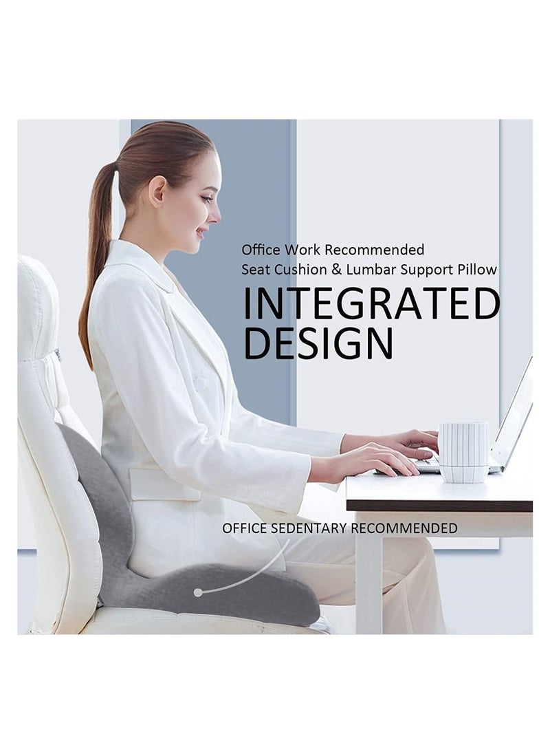 DMG TECH Seat Cushion Lumbar Support Pillow, Memory Foam Cushions for  Office Chair Car  - Image 2