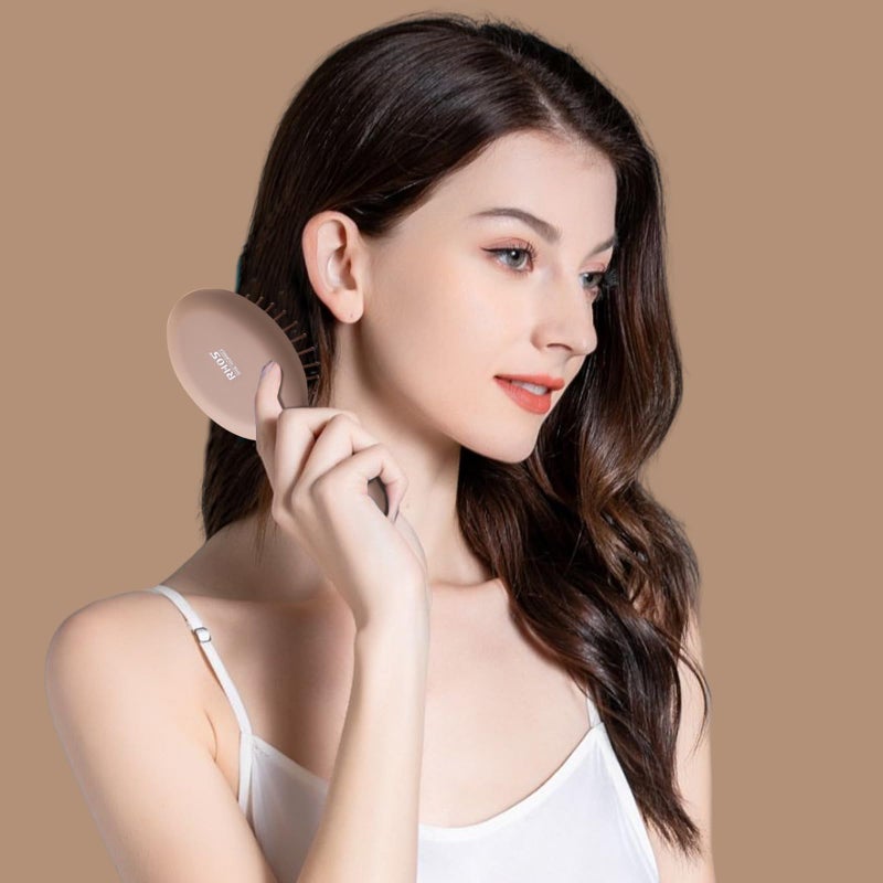 RHOS Mini Hair Brush for Women,Men and Kids-Travel Size Hair Brush for Purse,Pocket,backpack-Small Cushion Paddle Brush with Soft Bristles-Mini Detangler Brush for All Hair Types(1 Pack-Mocha) - Image 5