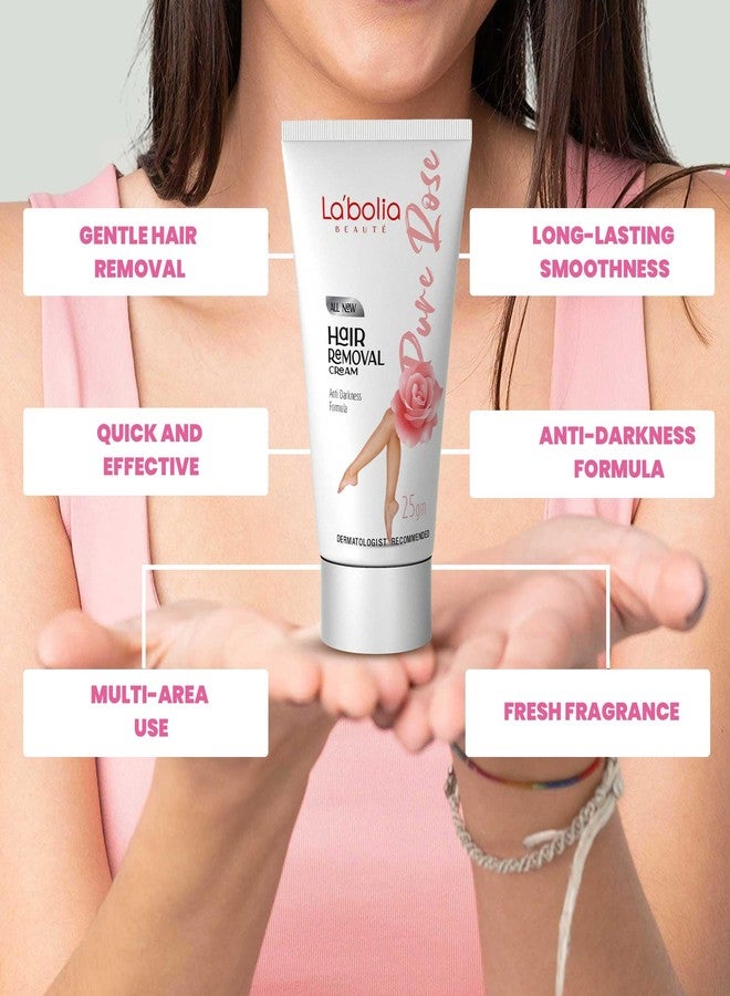 Labolia La'bolia BEAUTÉ Rose Hair Removal Cream for Women 25 g (Pack of 3) | Suitable For Sensitive Skin, For Body, Legs, Underarms, Arms and Bikini Line - Image 5