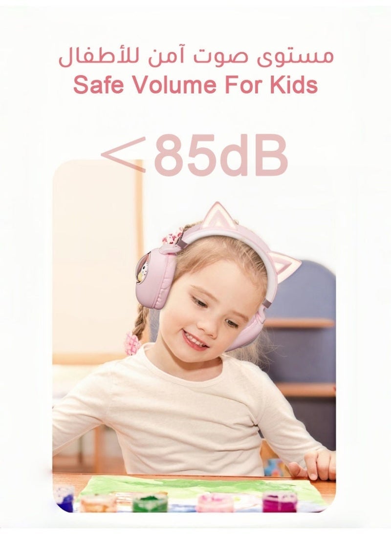 AMIJOY Kids Bluetooth Headset, MS-B5 Wireless Bluetooth Headphones for Children, Over-Ear Headphone, 85dB Volume Limit, RGB Light, Lightweight Comfort - Image 3
