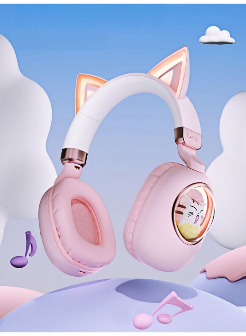 AMIJOY Kids Bluetooth Headset, MS-B5 Wireless Bluetooth Headphones for Children, Over-Ear Headphone, 85dB Volume Limit, RGB Light, Lightweight Comfort - Image 1