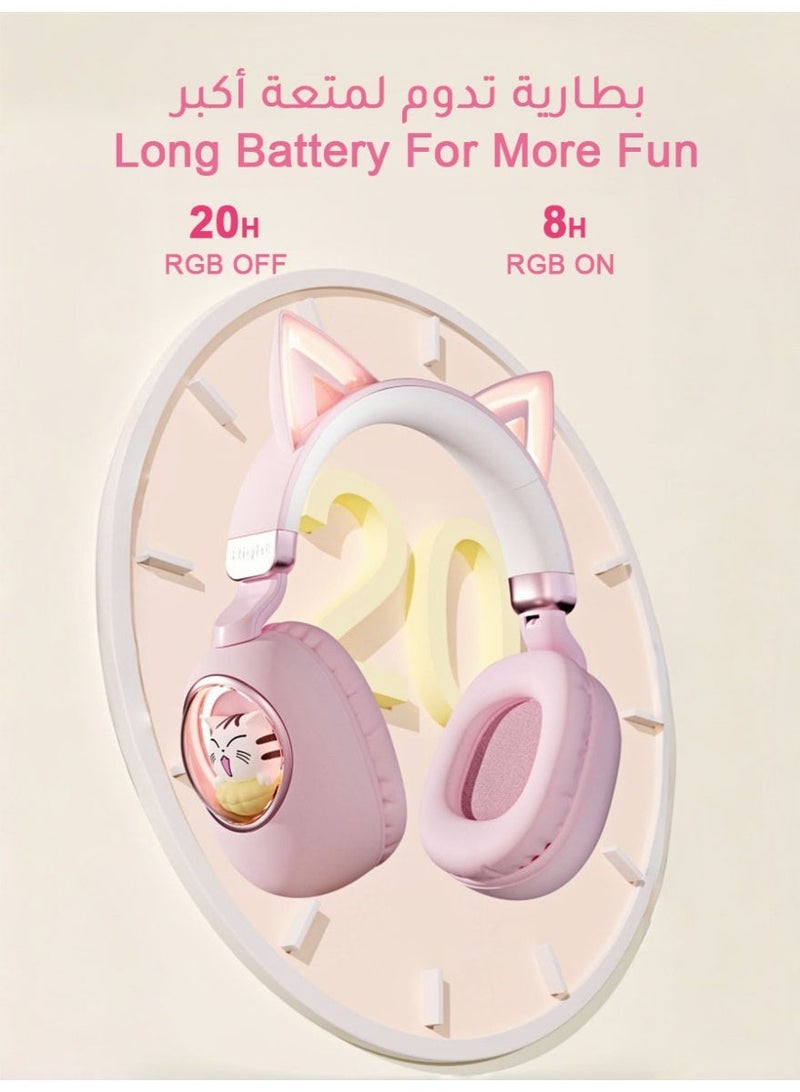 AMIJOY Kids Bluetooth Headset, MS-B5 Wireless Bluetooth Headphones for Children, Over-Ear Headphone, 85dB Volume Limit, RGB Light, Lightweight Comfort - Image 5