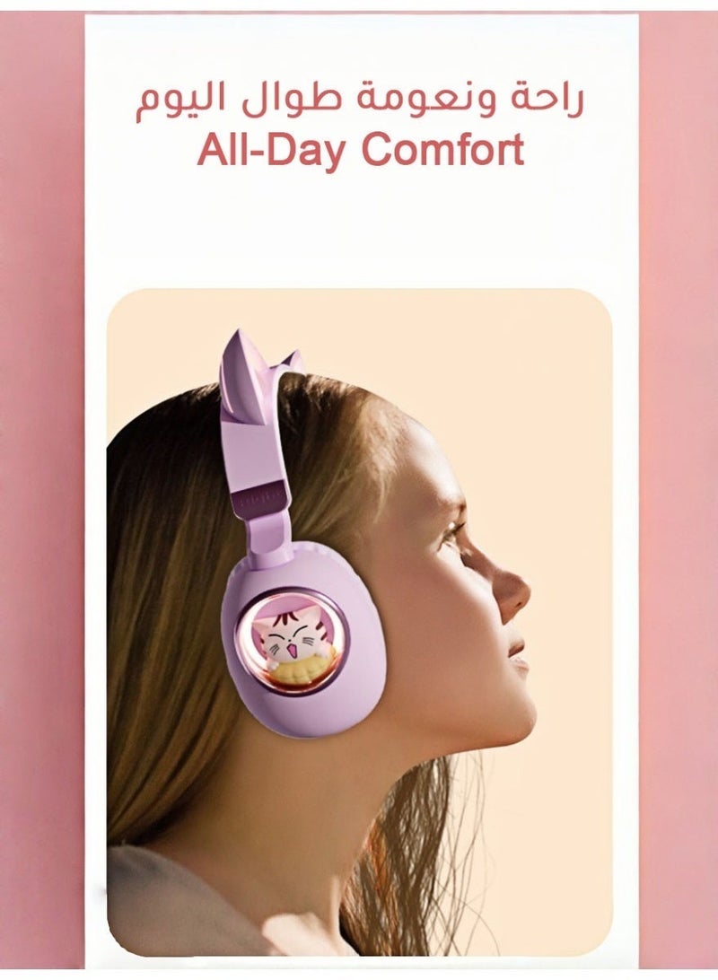AMIJOY Kids Bluetooth Headset, MS-B5 Wireless Bluetooth Headphones for Children, Over-Ear Headphone, 85dB Volume Limit, RGB Light, Lightweight Comfort - Image 4