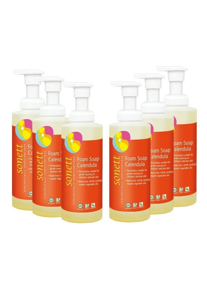 sonett Organic Foam Soap Calendula For Children Liquid Body Care Suitable For Hands Face And Body (Pack Of 6) Certified Organically Grown - Image 1