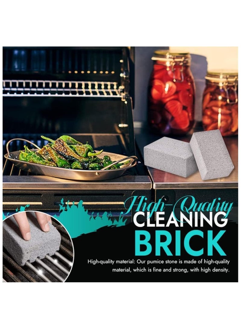 4 Pcs BBQ Grill Cleaning Brick Block Barbecue Stone and Racks Stains Grease Cleaner - Image 2