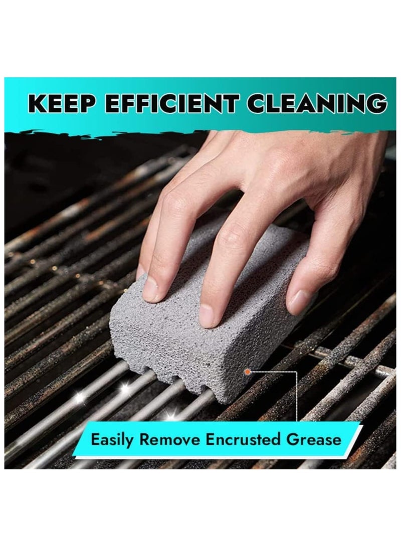 4 Pcs BBQ Grill Cleaning Brick Block Barbecue Stone and Racks Stains Grease Cleaner - Image 3