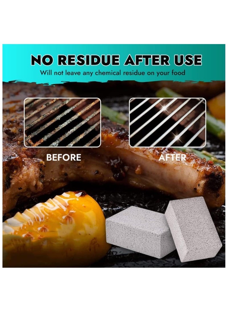 4 Pcs BBQ Grill Cleaning Brick Block Barbecue Stone and Racks Stains Grease Cleaner - Image 4