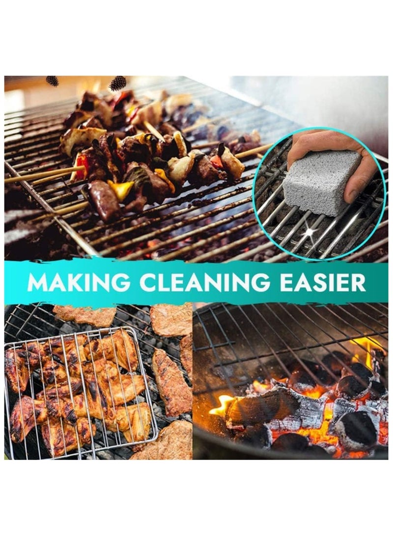 4 Pcs BBQ Grill Cleaning Brick Block Barbecue Stone and Racks Stains Grease Cleaner - Image 5