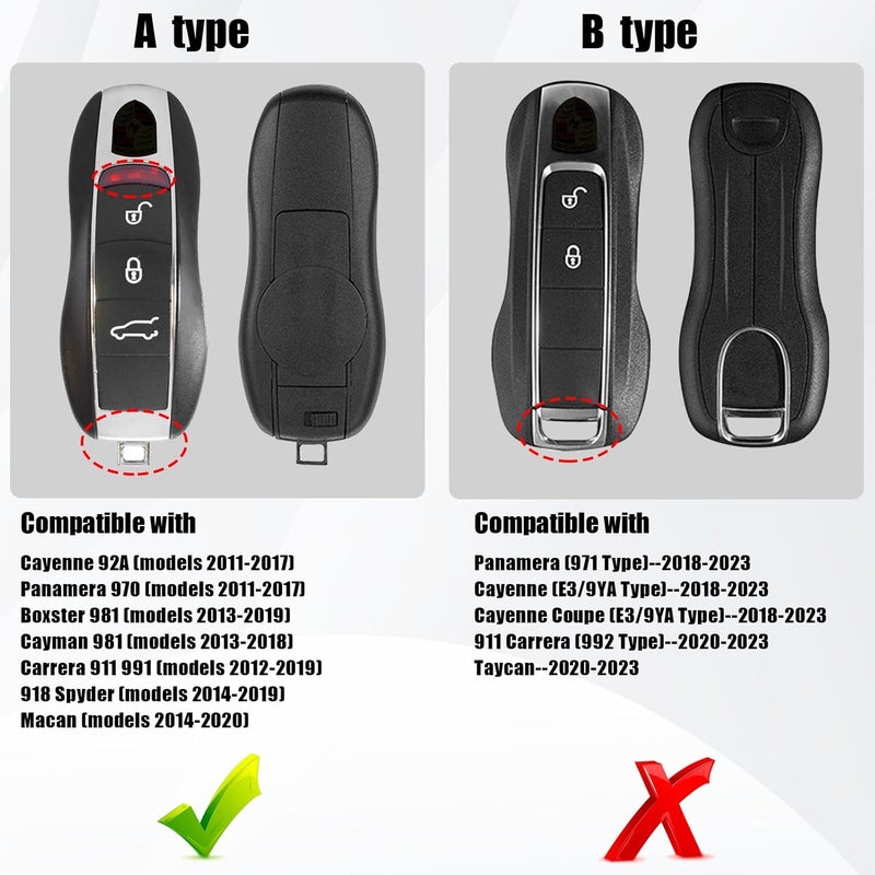 Jaronx Leather Key Fob Cover for Porsche Cayenne, Panamera, Macan, Cayman, 911 - Image 2