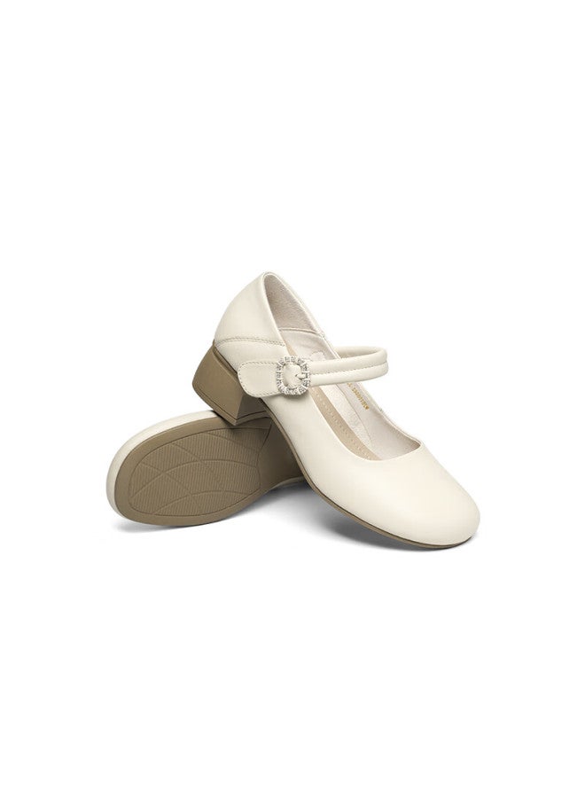 RED DRAGONFLY Hongqingting Shallow Mouth Flats, Spring Women's Shoes, Mary Jane Thick Heel Comfortable Women's Shoes, Wjb158062, Beige, Size 38 - Image 3
