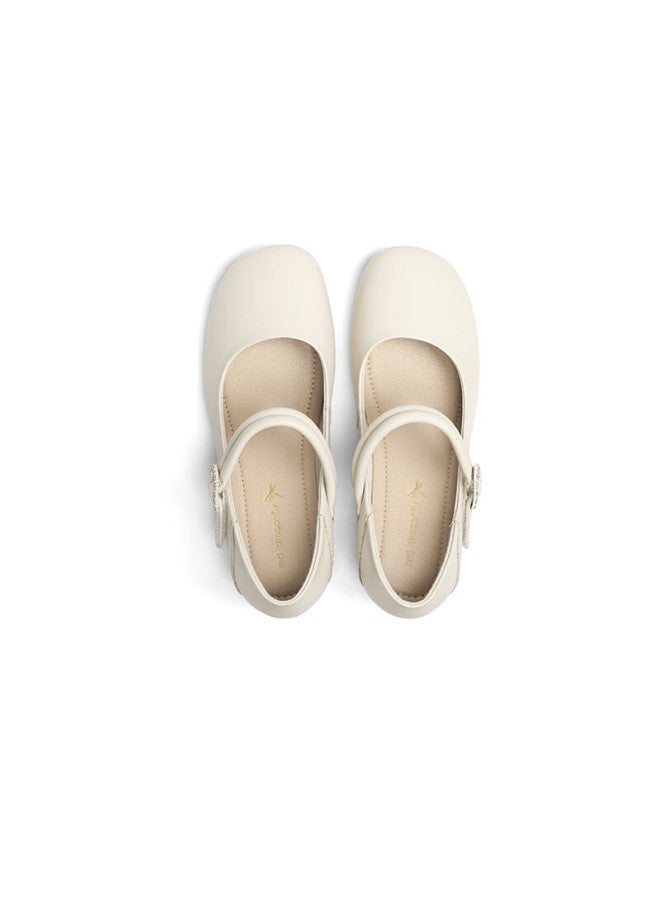 RED DRAGONFLY Hongqingting Shallow Mouth Flats, Spring Women's Shoes, Mary Jane Thick Heel Comfortable Women's Shoes, Wjb158062, Beige, Size 38 - Image 2