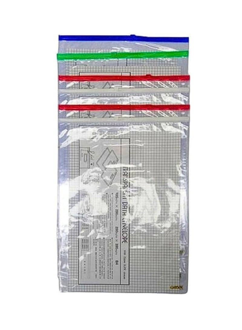 Terabyte Transparent Data Envelope With Zipper Slide Clouser A3 Pack of 4 - Image 2