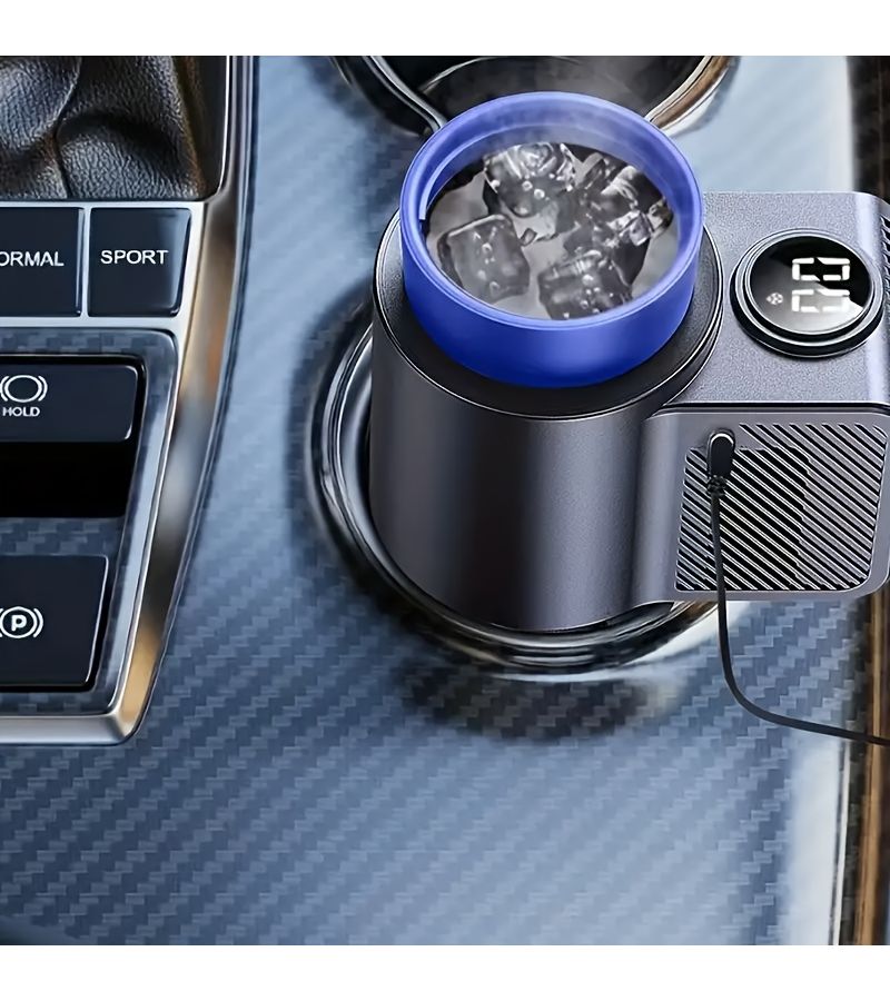 Smart Car Cup Cooler And Warmer 2 In 1 Beverage Holder With One Click Temperature Control Portable For Bottle Drink Bottle Black Compatible With 18 6Oz Bottles 0 Degree Cooling And 60 Degree Heating Capacity Fits In Vehicle Cup Holder 1pc - Image 2