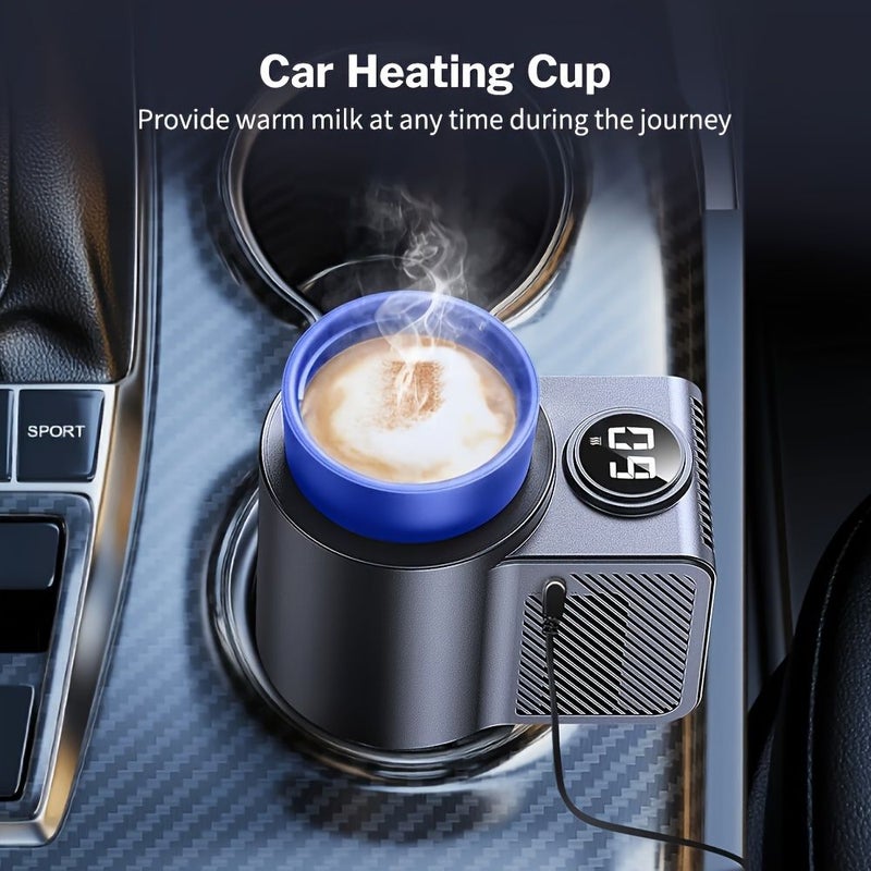 Smart Car Cup Cooler And Warmer 2 In 1 Beverage Holder With One Click Temperature Control Portable For Bottle Drink Bottle Black Compatible With 18 6Oz Bottles 0 Degree Cooling And 60 Degree Heating Capacity Fits In Vehicle Cup Holder 1pc - Image 4