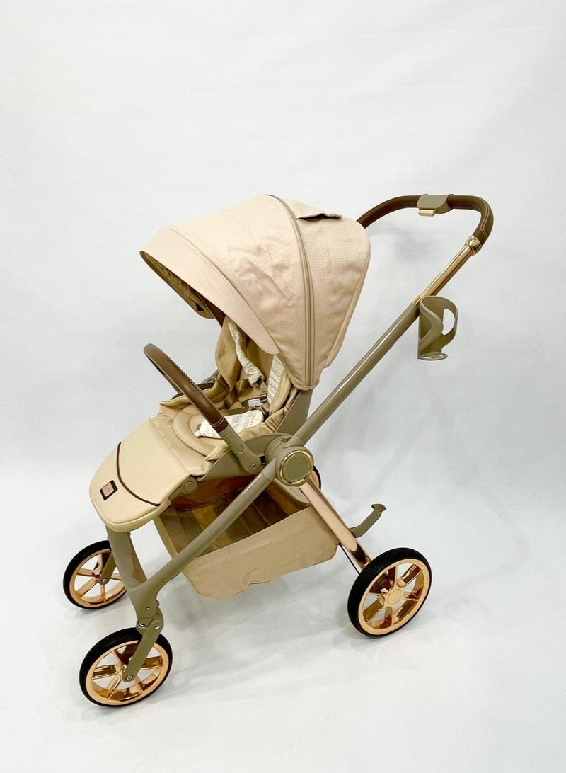 بورباي بيرباي نظام سفر شامل 5-في-1 للمولود الجديد – عربة سيارة، مقعد سيارة، سرير محمول وشنطة أم مع عجلات قابلة للطي - Image 5