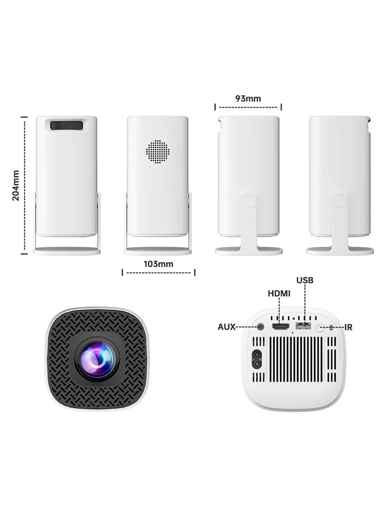 4K Projector with Gaming Console 2 in 1 Gaming Projector 64GB Retro 10000 Classic Game 1080P Portable Smart Projector WiFi 6 BT Compatible With Android iOS TV Box HDMI USB PS4 Game Controller  - Image 4