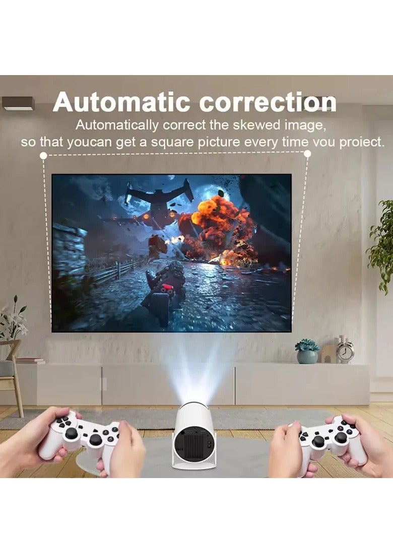 4K Projector with Gaming Console 2 in 1 Gaming Projector 64GB Retro 10000 Classic Game 1080P Portable Smart Projector WiFi 6 BT Compatible With Android iOS TV Box HDMI USB PS4 Game Controller  - Image 2