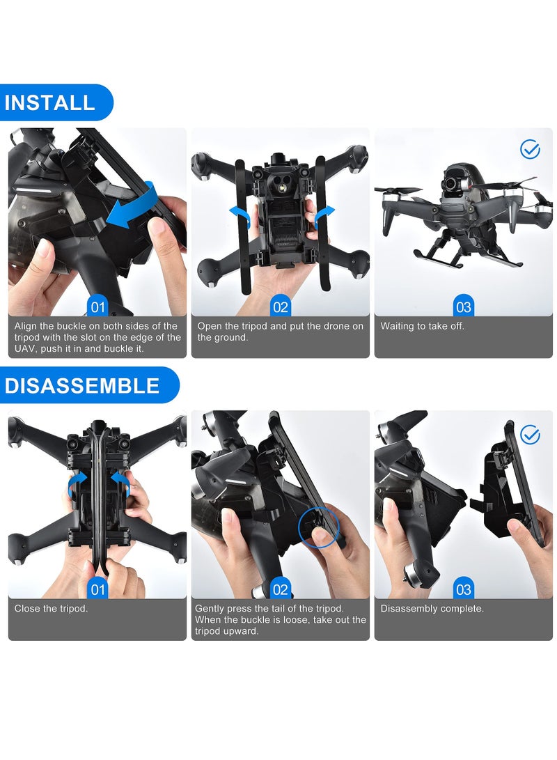 KASTWAVE Landing Gear Leg for DJI FPV Drone, Foldable Height Extended Accessory with Control Sticks Storage Box, for DJI FPV Drone Combo Landing Legs Extension " - Image 4