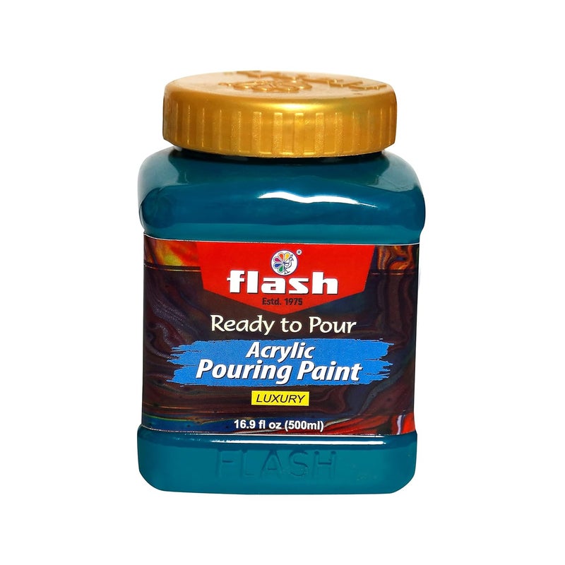 Flash Acrylic Ready to Pour Pouring Paint/Fluid Acrylic 500ml / 16 fl oz Pre-Mixed Water-Based - for Canvas, Wood, Paper, Crafts, Tile, Rocks and More… (Sap Green) - Image 1