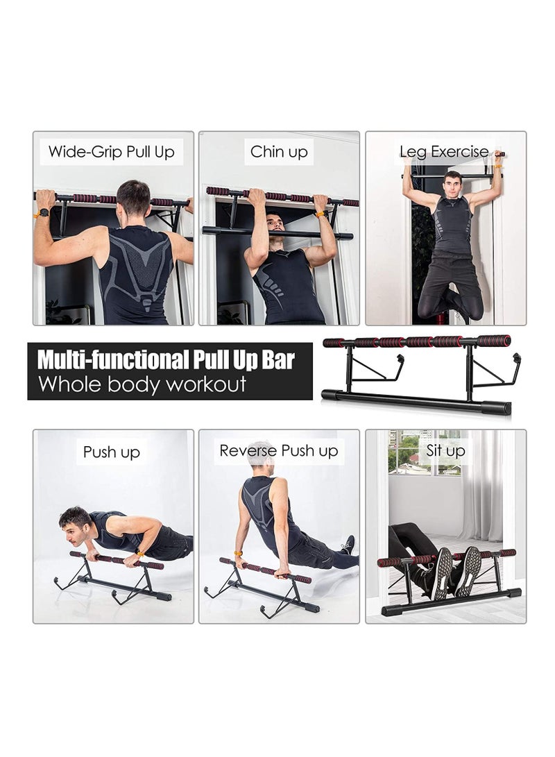 ALCOACH Pull Up Bar, Folding Door Bar with Smart Hook, Foam Padded Grip, Protective Pad, Portable Fitness Pull Up Bar, Body Strength Training Equipment, No Screws Needed - Image 3