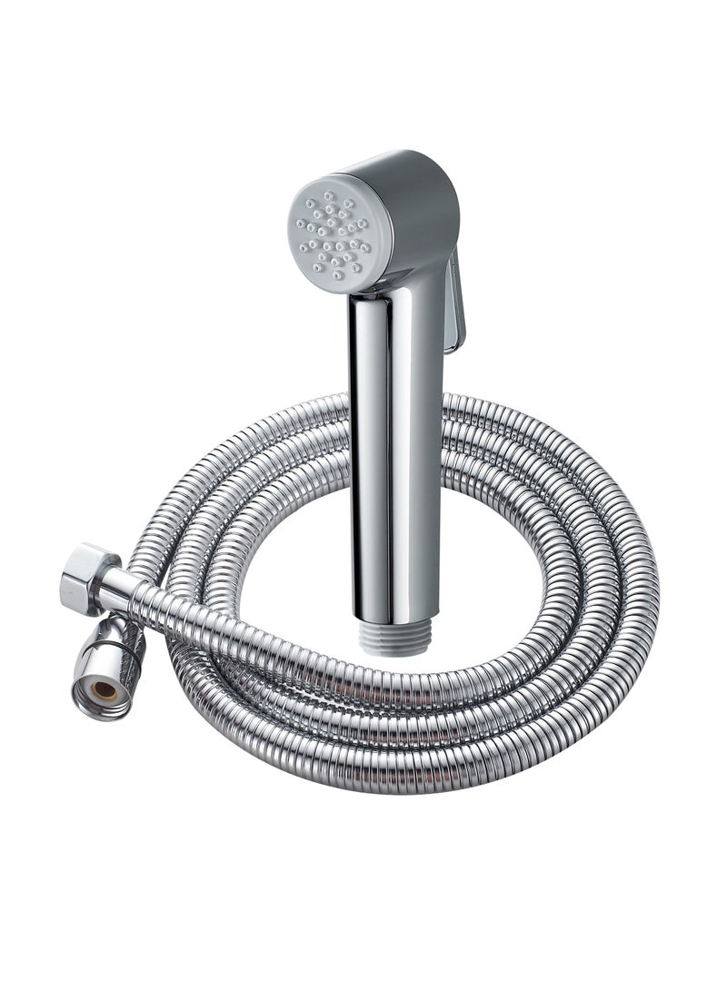 ﺻ ﻮ ﺭ ﺓ ﺍ ﻟ ﻌ ﻼ ﻣ  BRIMIX يده رذاذ بيديه للمرحاض شطاف مجموعة مع 1.2 متر خرطوم القماش حفاضات الحمام تنظيف دش مسلم النظافة الشخصية الكروم - Image 1