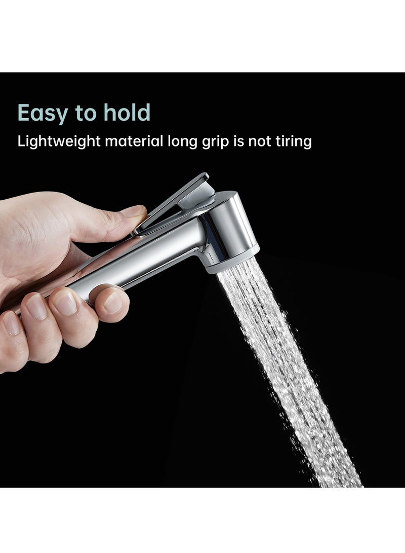 ﺻ ﻮ ﺭ ﺓ ﺍ ﻟ ﻌ ﻼ ﻣ  BRIMIX يده رذاذ بيديه للمرحاض شطاف مجموعة مع 1.2 متر خرطوم القماش حفاضات الحمام تنظيف دش مسلم النظافة الشخصية الكروم - Image 4