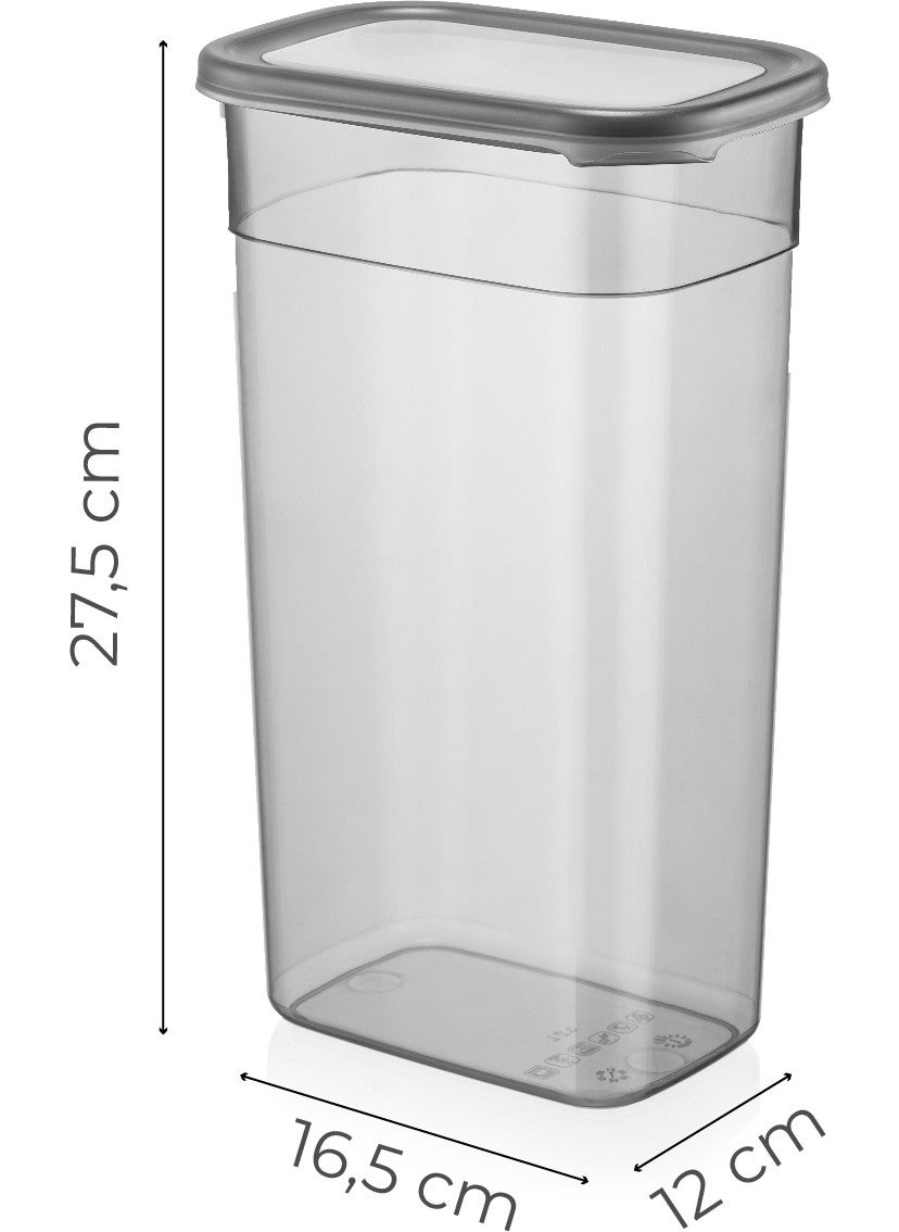 Vienev - Set of 9 3.2 lt Gasketed Rectangular Storage Containers with Screen Printing Label - Image 1