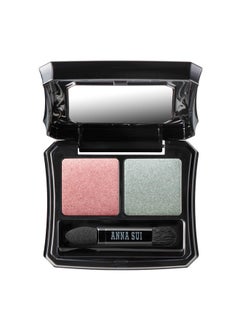 ANNA SUI - Eye Color Compact - Two-Tone Eye Shadow Fillers for Eyeshadow Palette - Pink and Green Long-Lasting Eye Makeup - 11 Petal x Leaf - 0.05 oz.