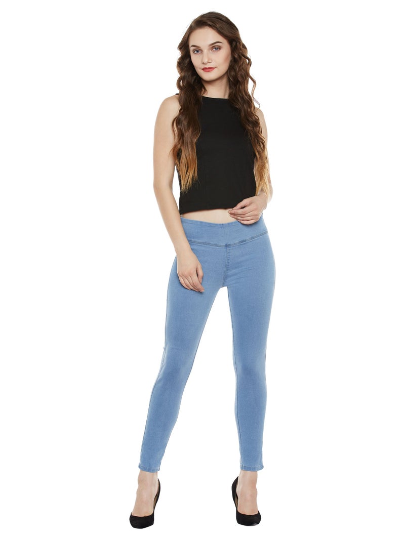 Miss Chase Women's Light Blue Denim Skinny Jeggings(MCAW17DEN01-03-158-26,Light Blue,26) - Image 2