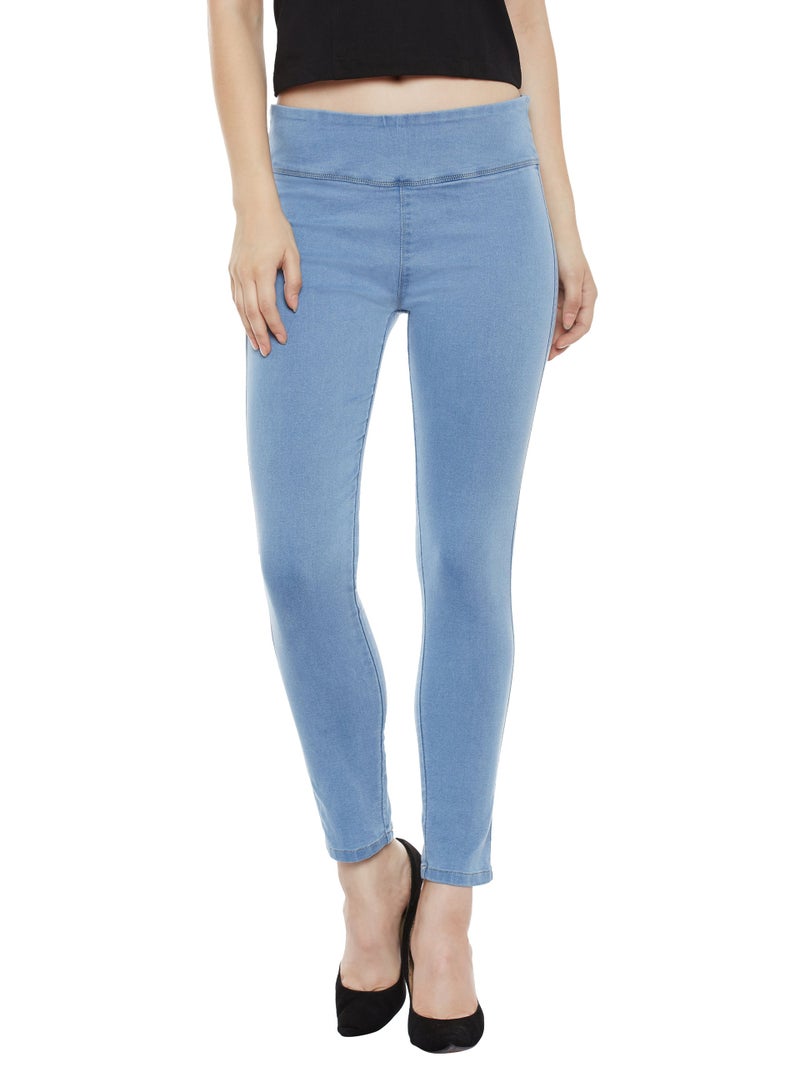 Miss Chase Women's Light Blue Denim Skinny Jeggings(MCAW17DEN01-03-158-26,Light Blue,26) - Image 1