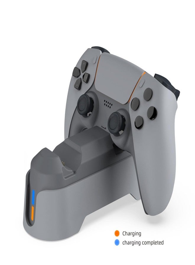 XBERSTAR PS5 Charging Station for PS5 /PS5 Edge Controller Charging Dock Stand PS5 Controller Fast Charging Station Accessories (Gray) - Image 5