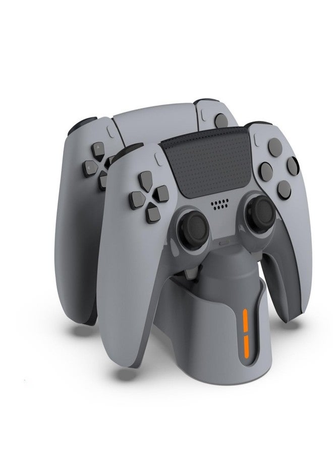 XBERSTAR PS5 Charging Station for PS5 /PS5 Edge Controller Charging Dock Stand PS5 Controller Fast Charging Station Accessories (Gray) - Image 4