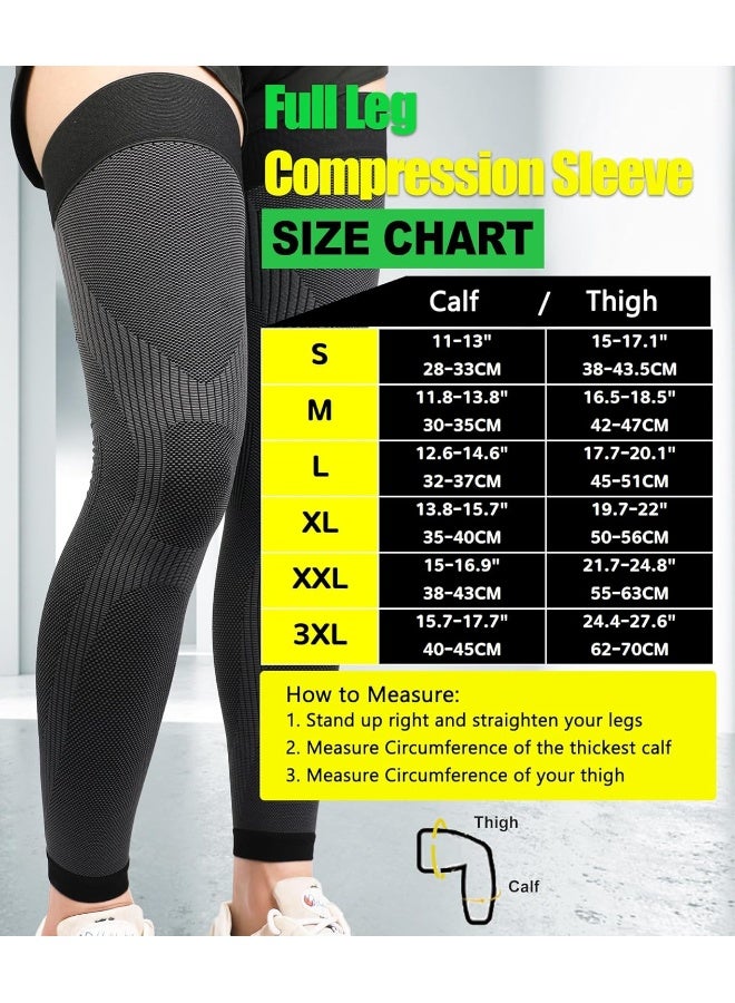 KEKING KEKING Full Leg Compression Sleeves, Unisex, Thigh High Compression Stocking 20-30mmHg Graduated Support for Thigh Calf Knee - Image 2