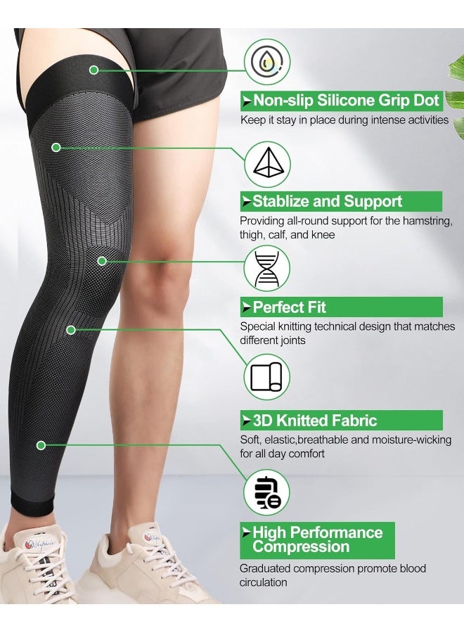 KEKING KEKING Full Leg Compression Sleeves, Unisex, Thigh High Compression Stocking 20-30mmHg Graduated Support for Thigh Calf Knee - Image 3
