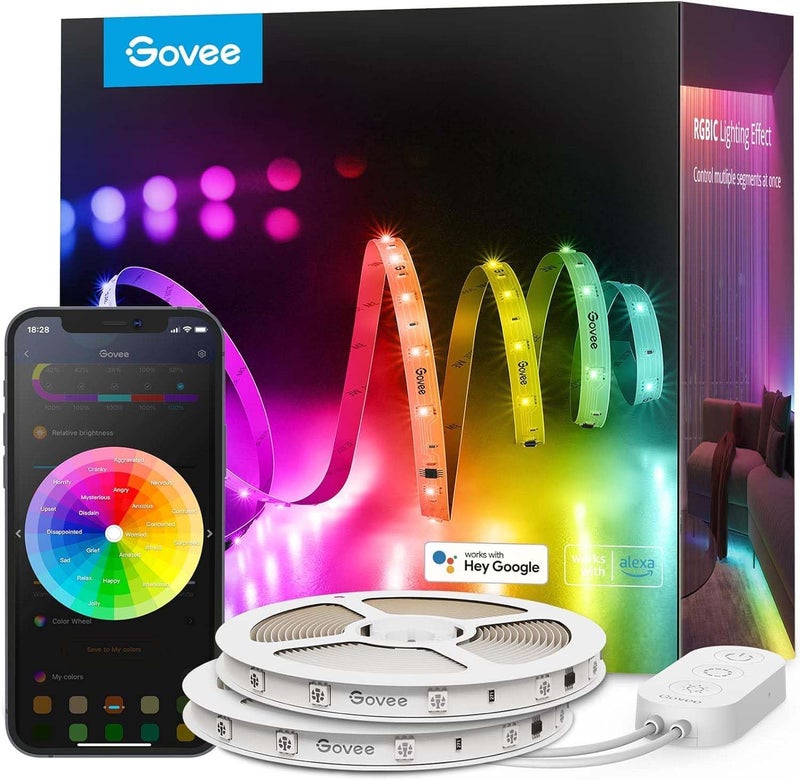 Govee 100ft RGBIC LED Strip Lights - Smart LED Lights with Alexa & Google Assistant, WiFi App Control, Color Changing & Music Sync - Image 1