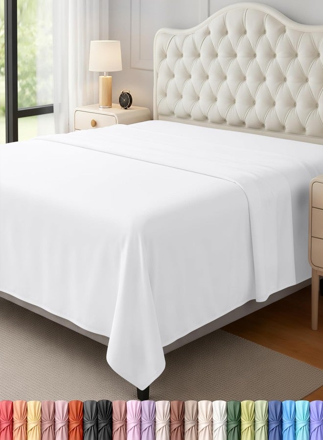 Utopia Bedding Flat Sheet - 1 Pack (Queen, White) - Soft Brushed Microfiber Fabric - Shrinkage & Fade Resistant Top Sheet - Easy Care Bed Sheet - Image 1