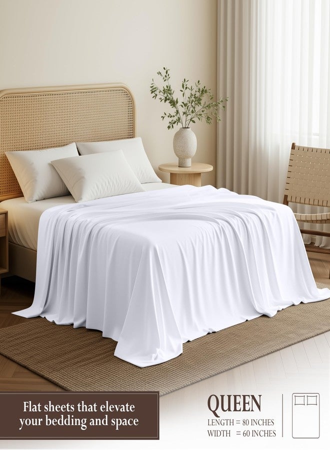 Utopia Bedding Flat Sheet - 1 Pack (Queen, White) - Soft Brushed Microfiber Fabric - Shrinkage & Fade Resistant Top Sheet - Easy Care Bed Sheet - Image 2