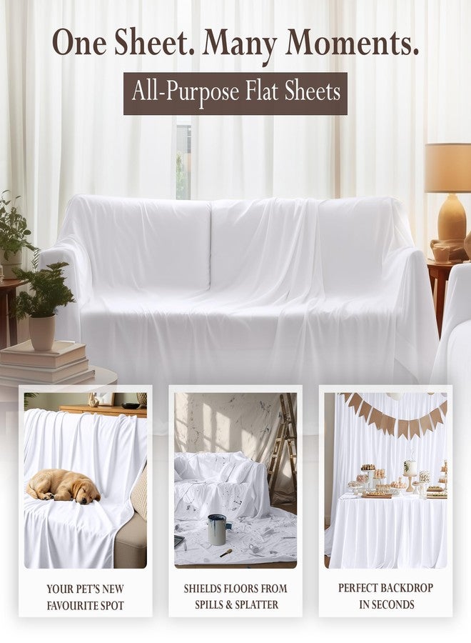 Utopia Bedding Flat Sheet - 1 Pack (Queen, White) - Soft Brushed Microfiber Fabric - Shrinkage & Fade Resistant Top Sheet - Easy Care Bed Sheet - Image 5