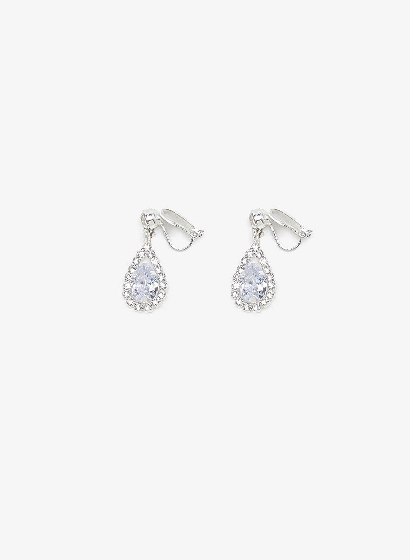 ELLA Silver Diamonte Jewelry Set With Earrings Necklace - Image 5