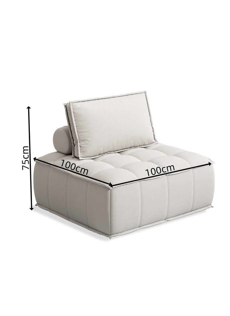 NEWLAN 1pcs lazy sofa for living room, tofu block sofa 100x100x75cm, ergonomic white compression sofa  - Image 3