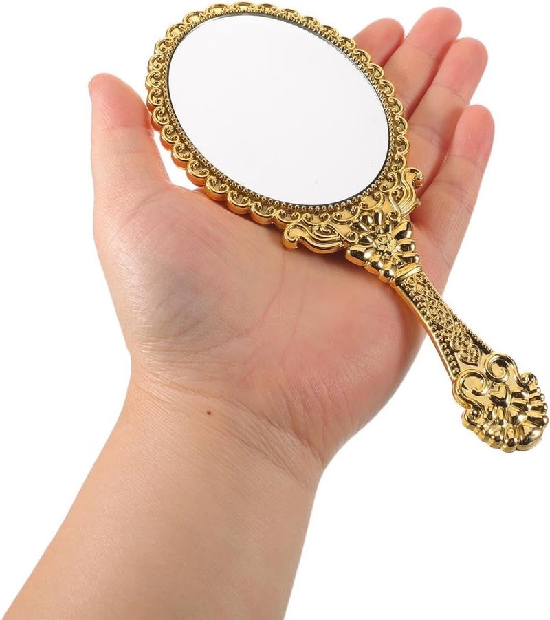 10pcs Hand Mirrors with Handle: Retro Beauty Hand Mirror - Vintage Makeup Beauty Tool for Wedding Day and Everyday Care - Image 5