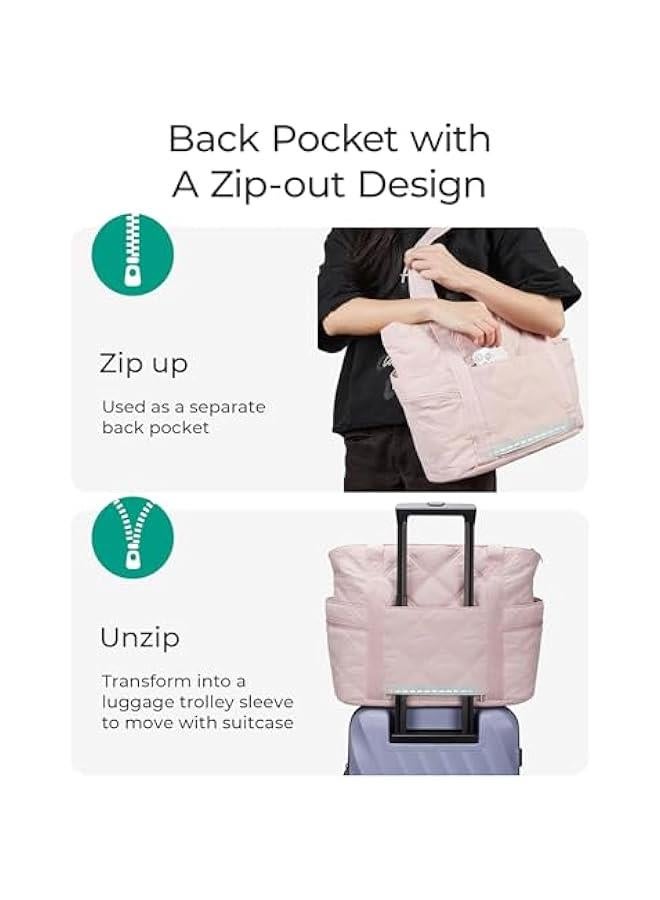 Arabest Tote Bag for Women, 20L Puffer Work Tote with Zipper, Travel Essentials Quilted Nurse Hospital Bag - Image 3